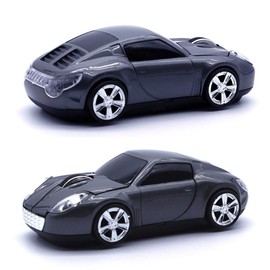 UrChoiceLtd® 2017 2.4GHz Wireless 3D 1600DPI Car Mouse Style Optical Usb Gaming Mouses with Headlight and Tail Light-Up in Grey