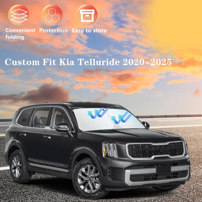 Windshield Sun Shade for Kia Telluride 2020-2025 4-Layer Front Window