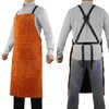 shenwld Leather Welding Work Apron, Heavy Duty Heat & Flame-Resistant