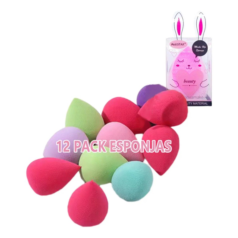 Esponjas Para Maquillaje Mayoreo Beauty Blenders Aplicadores Blanco Mediana
