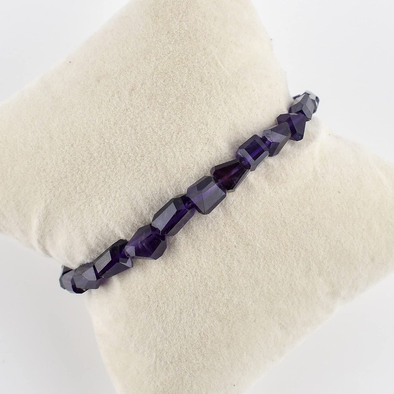 Natural Zambian Amethyst Gemstone Full Beaded Nuggets Choker Bangle Bracelets