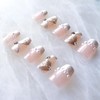 Press-on False Nails, medium ballerina Cat Eye Silk Ribbon with
