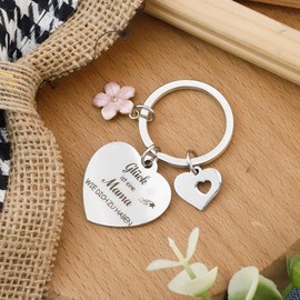Gifts for Mum Gift Mum Christmas Gift for Mum Gift Gifts for Mum Birthday Gift for Mum Keyring Mum Gift Ideas for Mother's Day Easter Gift, White