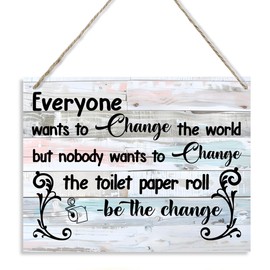 Pieces Funny Bathroom Signs, Bathroom Wall Decor, Farmhouse Toilet Rustic Wooden Signs, Shower Room Walls Art Decoration, Shower Room Hanging Wooden Plaques Decor