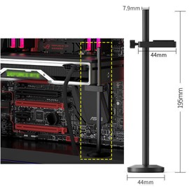 luoshaPUCY Graphics Card GPU Bracket Support, Video Card Sag Holder Bracket Height Adjustable, Anodized Aerospace Aluminum (Black)