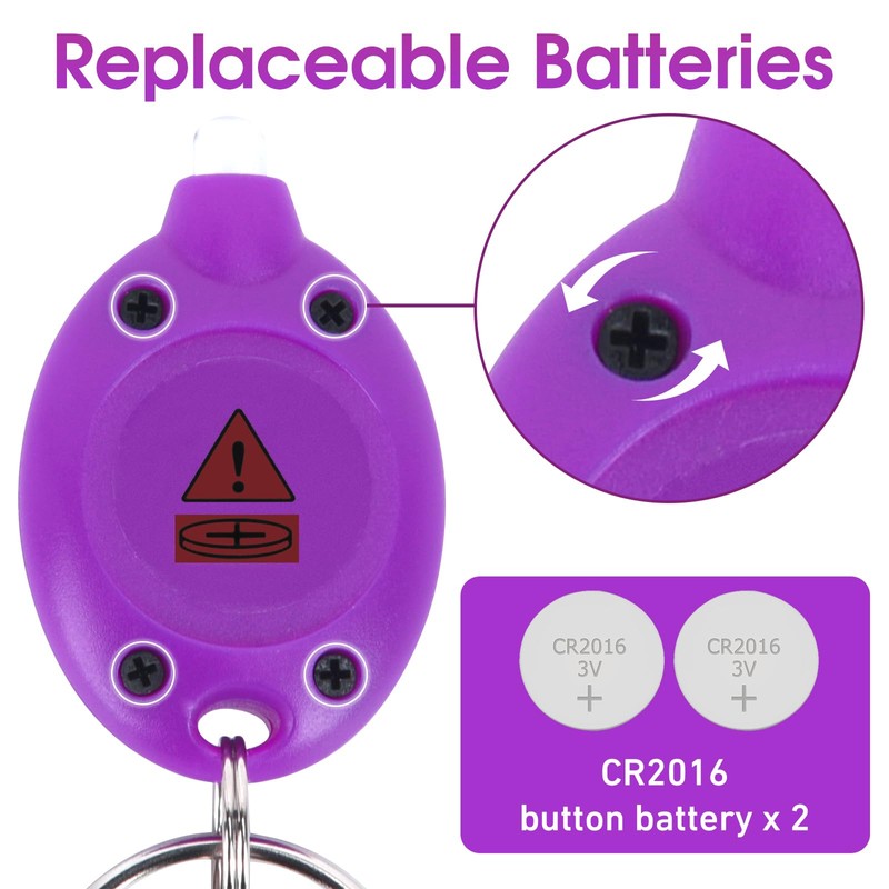 JWISLAND 8 Pack 395nm UV Mini LED Keychain Black Light