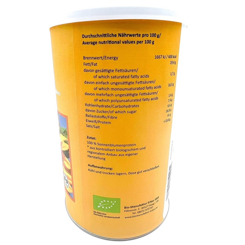 Organic Sunflower Protein Powder, 500 g Tub, 100% Pure Sunflower