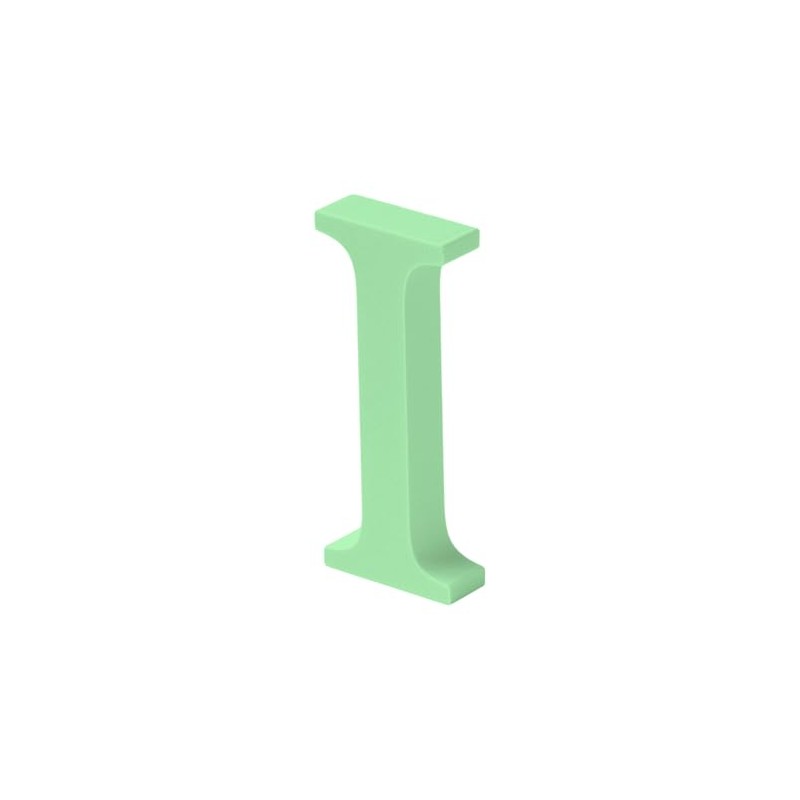 10cm Alphabet Letter Green Clarity Canvas Initial Object (I)