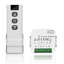 Sporgo Wireless Roller Shutter Control Retrofit Set: Wireless Switch for Roller Shutters Blinds Awnings, 2.4GHz Consists of RF Remote Control + Receiver Module for Roller Shutter Motor Blinds