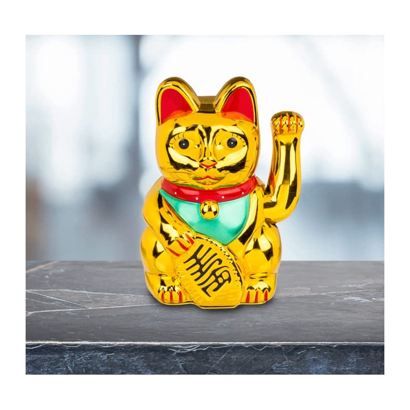 OOTB Waving Cat, Gold, 14.9 x 12.4 x 21.7 cm