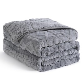 Topblan Weighted Blanket for Adults 20 lbs, Soft Cozy Warm Weighted Throw Blanket with Dual Sided Sherpa, Fuzzy Fluffy Adlut Heavy Blanket for Sleeping and Relaxing, Grey, 60 x 80 inches