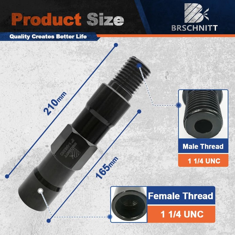 BRSCHNITT Core Drill Bit Extension 6",Diamond Core Drill Bits Extension