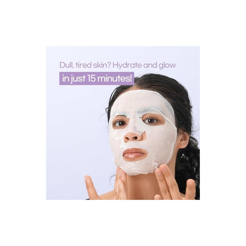 Epielle Hydrating Sheet Mask 3 Pack, Soothing & Restoring Face