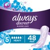 Always Discreet Incontinence Pads for Women, Heavy Absorbency, 48 Count
