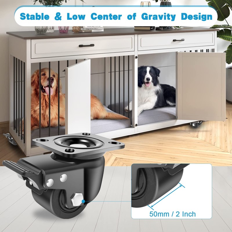 Nefish 3-Inch Heavy Duty Casters Set of 4, Industrial Grade