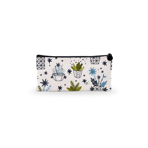 Bonamaison Digitally Printed Canvas Pencil Pouch with Zipper, Zipper Pencil