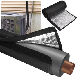3 Layers HVAC Copper Pipe Insulation Cover Protector,Flexible AC Copper Line Insulation Sleeve,600D Oxford 72x10.2 Inch AC Pipe Insulation Wrap for Outside Central Air Conditioning Splits Black