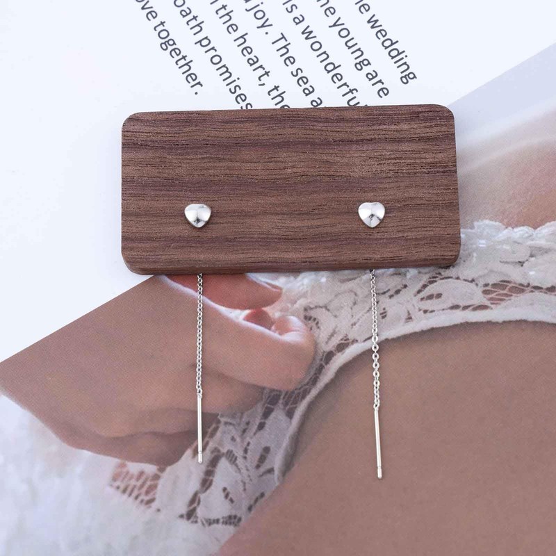 Aneneiceera Boho Heart Threader Chain Earrings Bar Chain Drop Earrings