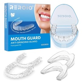 Reroio Mouth Guard 2 Sizes, Pack of 2 for Teeth Grinding Clenching