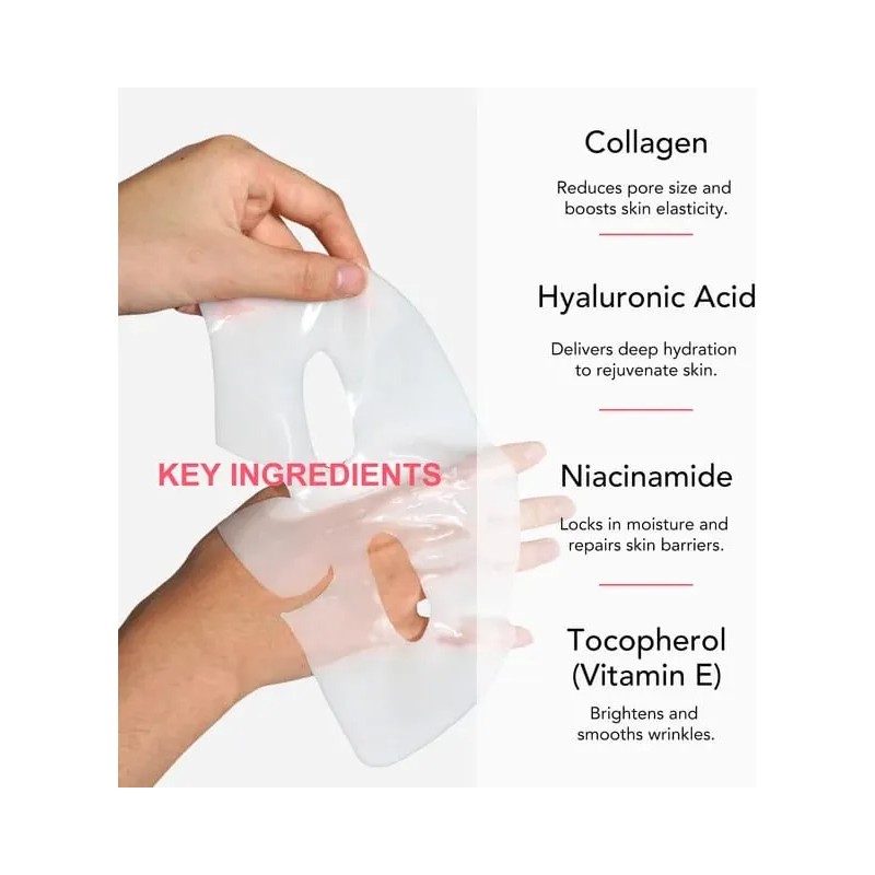 4 Mascarillas Bio Colágeno Hidratante Con Ácido Hialurónico