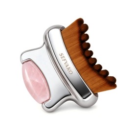 Lymphatic Contour Face Brush, 2-in-1 Soft Bristles & Cooling Rose Quartz