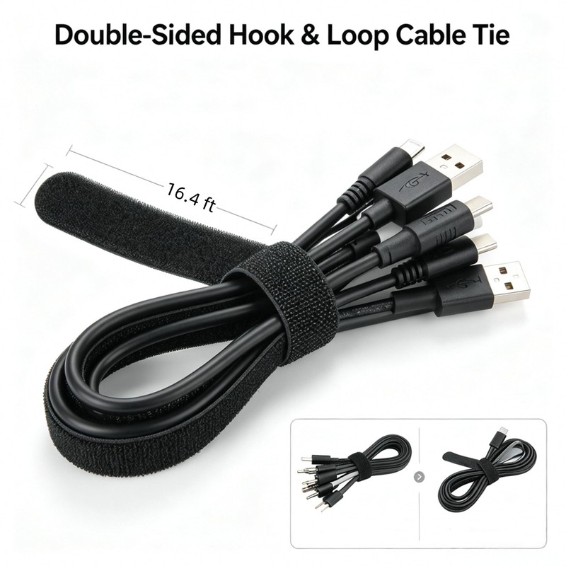 Reusable Hook and Loop Cable Ties - 3/4inch X 16ft