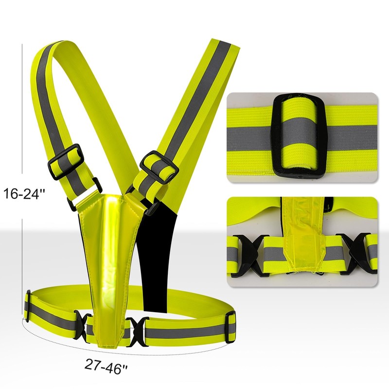 TRIXES Unisex LED Adjustable High Visibility Vest - Reflective Safety
