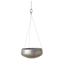 Creative Co-Op Grey & Gold Hanging Iron Planter