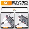 36 Inch Zip Ties, 200LBS,0.35In Thick, 50Pack,Black Cable Ties