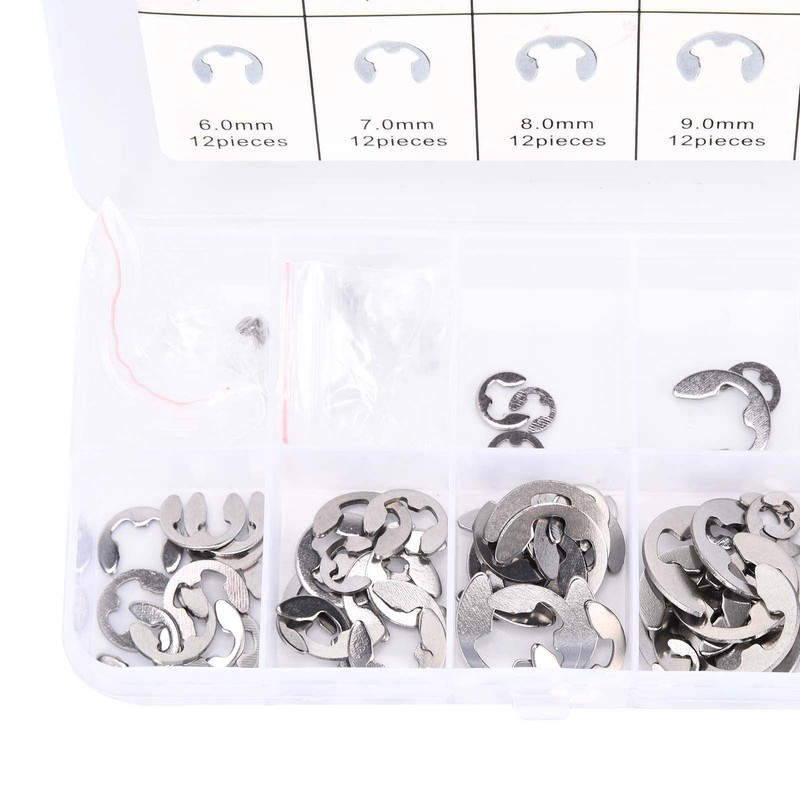 120PCS Snap Rings Assortment Kit Corrosion Resistant Stainless Steel Retaining