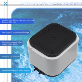 Small Aquarium Air Pump for Fish Tanks 300 Gallons,Quiet 5W 190GPH Dual-Outlet Aerator Pump with Adjustable Airflow,Includes Cylindrical Air Stones,Tubing,Check Valve Ideal for Livewells and Aquariums
