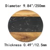 Tsnamay 9.84" Round Black Marble and Acacia Wood Cutting Boards,Handcrafted