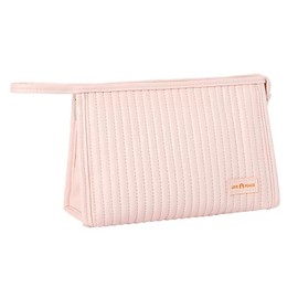 Duleylv Makeup Bags for Women Portable Travel Makeup Bag Cute Make Up Bag Large Open Toiletry Bag Waterproof Cosmetic Bags Small Makeup Bag for Purse Travel Essentials Cosmetic Pouch with Zipper Pink