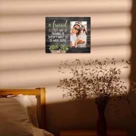 SSQBZU Best Friend Picture Frame Gifts, Gifts for Best Friend, Besties, BFF Gifts, A Friend is God’s Way of Proving~, Long Distance Best Friend, 4x6 Picture Frame, Wall Mount&Table Top. (038)