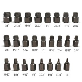 JEUCLEL 27PCS Multi-Spline Screw Extractor Set, 3/8" Inch Adaptor Easy Out Bolt Remover Kit, Bolt Extractor Set, Hex Head Multi-Spline, Kit for Broken Removing Nuts Bolts Screw