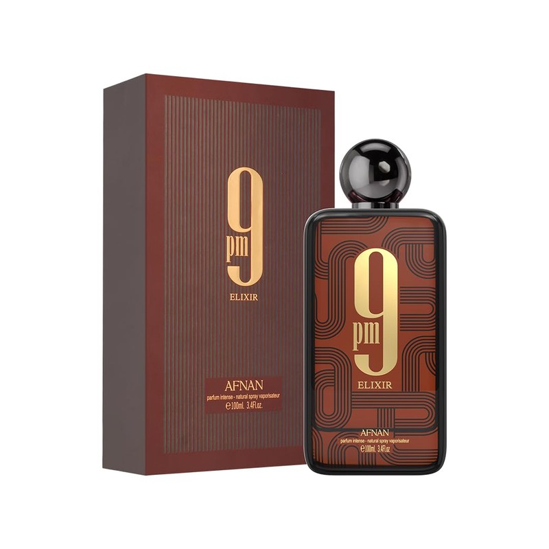 Afnan 9 PM Elixir Unisex Extrait de Parfum, 3.4 Fl.