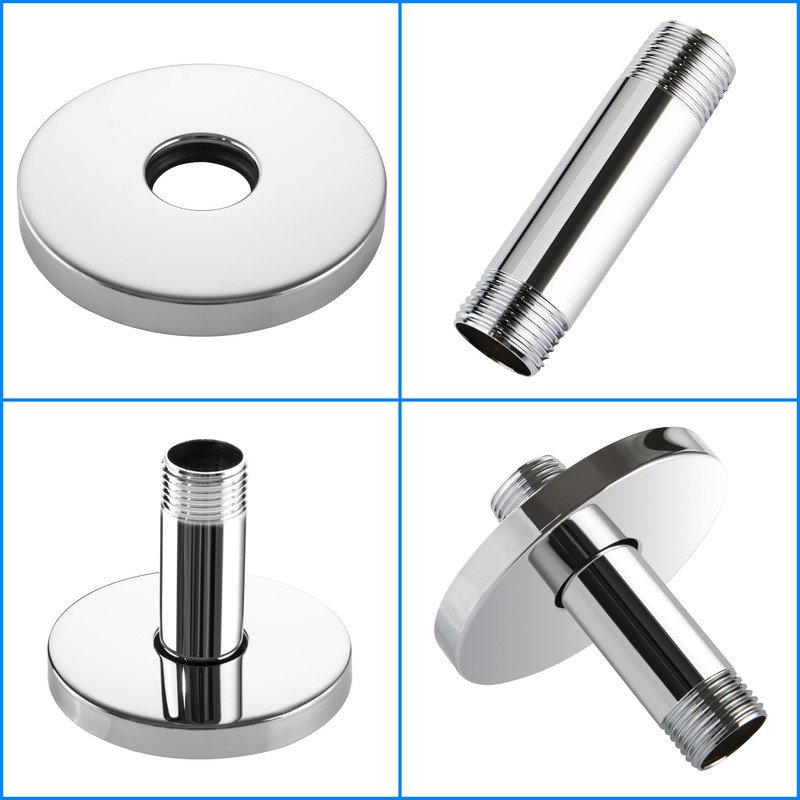 Straight Shower Arm with Flange, Ceiling Mount 3 Inches Rain