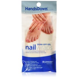 Graham Hands Down Nail Soak Off Gel Wraps, 10 Count