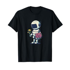 Pretty Robot with Flowers Costume for Man and Woman T-Shirt