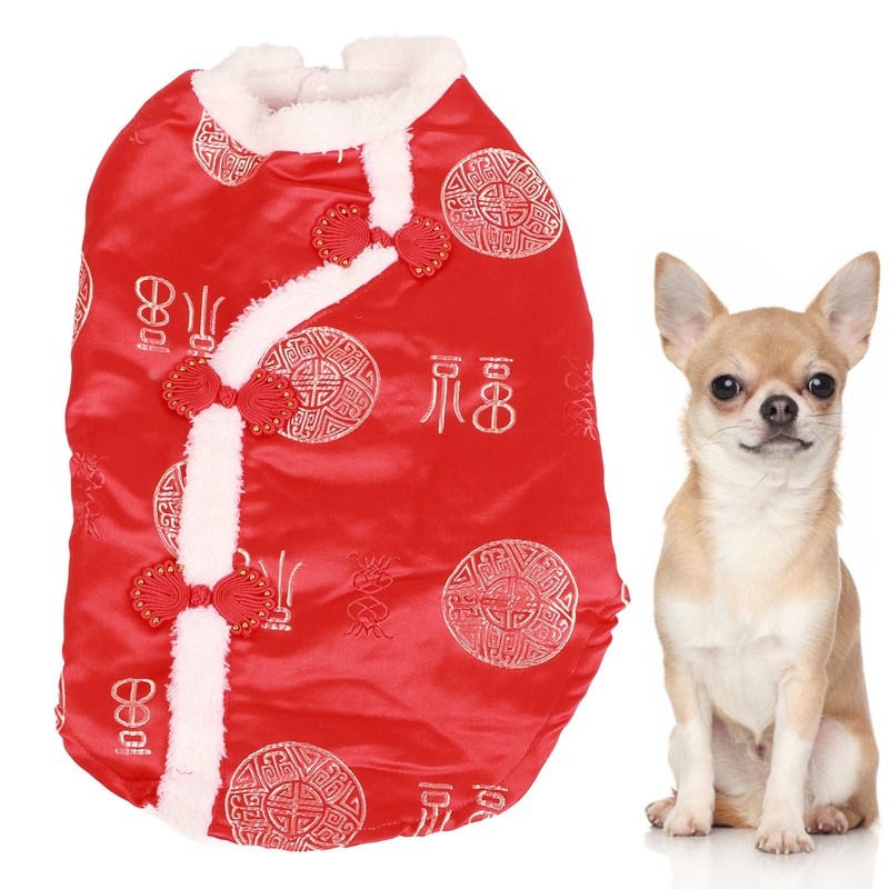 Tang Suit Pet Costume Comfortable Warm Attractive Dog Autumn Winter
