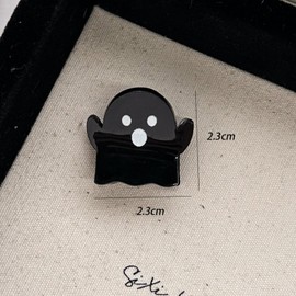 EZ PEACH Hair Claw Small Hair Clip, Mini Bangs Clip, Hair Ornament, Cute, Adult, Ghost, Bangs Clip, Women's, Cute, Trendy, Funny, Set of 4 (Black+White)