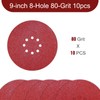Awutzut 9 inch Sanding Discs 80 Grit 8 Holes Hook