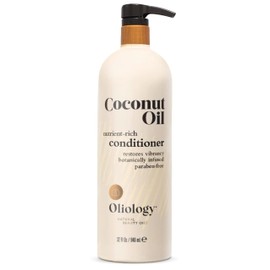 Oliology Nutrient Rich Coconut Oil Conditioner - Restores Vibrancy & Softens Hair | Repairs Damaged Dry Weak Hair | Intensely Hydrates | Botanically Infused | Paraben Free (32 fl oz)