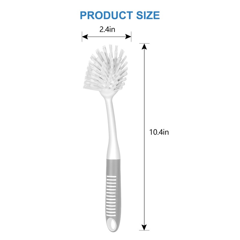 SetSail Dish Brush with Handle, 2 Pack Stiff Bristles Dish