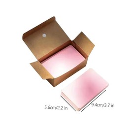 100pcs/1 SET 9.4×5.6cm/3.7×2.2 INCHKraft paper card color blank business card message thank you card writing card label bookmark learning card (Pink)