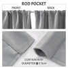 MRTREES Grey Waterproof Curtains for Bathroom Window, 2 Panels Small