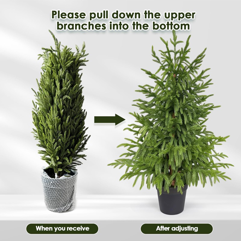 Artificial Norfolk Christmas Pine Tree 3Ft for Indoor and Outdoor