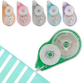 XcnPer Correction Tapes 6 Pcs 12m x 5mm Quiet Roll-On White-Out Tape for School & Office, 4 Colour Options with Transparent Film (PS & Plastic)