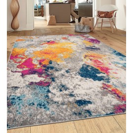 Rugshop Sky Collection Modern Abstract Area Rug 5' x 7' Multi