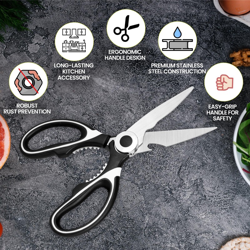 Albert Austin Multipurpose Sharp Kitchen Scissors with Protective Cover Stainless